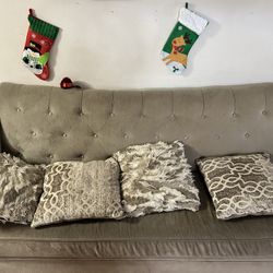 Grey Sofa With Studs 