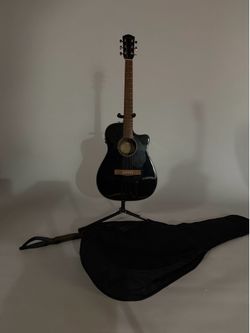 Black Fender Acoustic-Electric Guitar