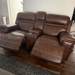 3 piece sofa set with electric reclining, center console and cup holder
