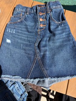 Girls Size 8 Distressed Denim Mini Skirt