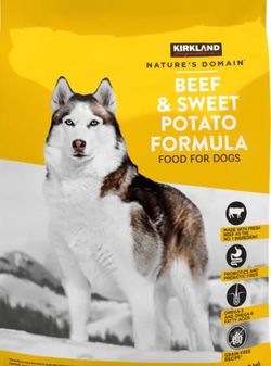 Kirkland dog food Beef and Sweet Potato 35 lbs