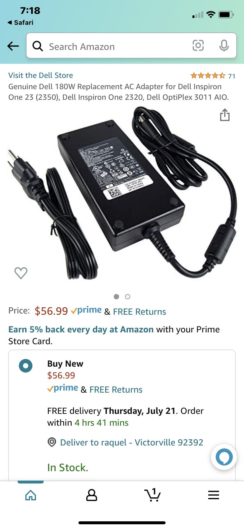 Dell 180.0w AC Adapter