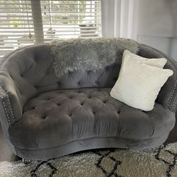 Tufted grey Sofa And loveseat