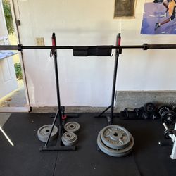 Squat Rack with Weights