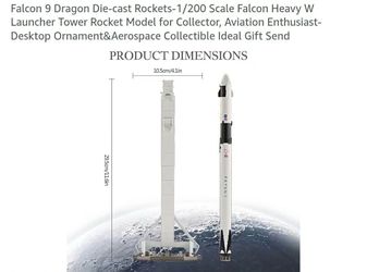 Die-cast Rockets 1-200 scale falcon heavy W launcher Tower