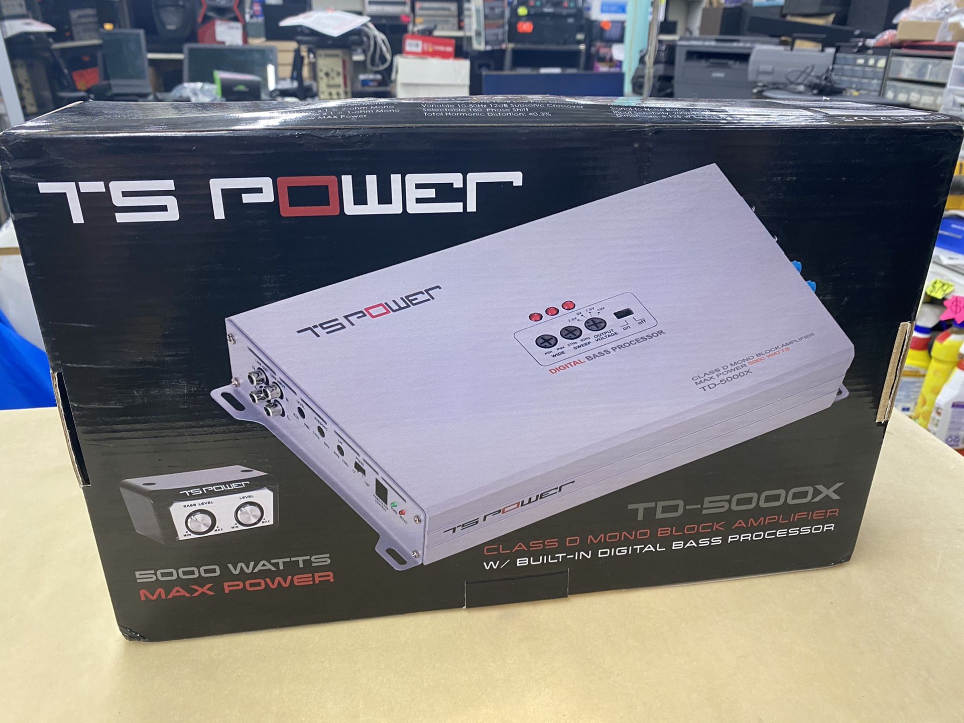 Nesa TS Power 5000 Watt Class D Monoblock Car Subwoofer Amplifier with Bass Knob - Brand New Amp!