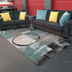 Dark Gray Sofa and Loveseat