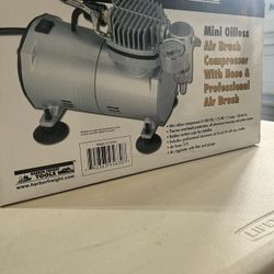 Central Pneumatic Professional - Mini Oilless Air Brush Compressor with Hose & Professional Air Brush