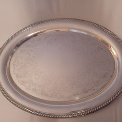 WM Rogers 881 Oval Silver Plate Serving Tray 