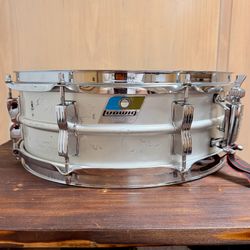 Ludwig 70’s Acrolite 5x14" 8-Lug Aluminum Snare Drum with Pointed Blue/Olive Badge 1(contact info removed)