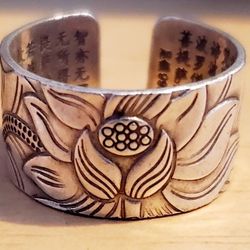 Silver Plated Lotus Flower Ring.