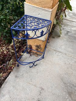 Blue plant stand