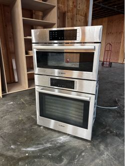 Bosch - 800 Series 30" Built-In Double Electric Smart Combination Microwave and Wall Oven with Convection - Stainless Steel