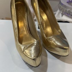 Qupid Gold High Heels Ladies Size 8 