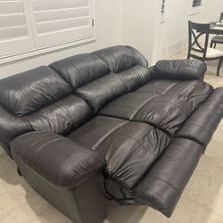3-seater Black Reclining Sofa - Pickup Only