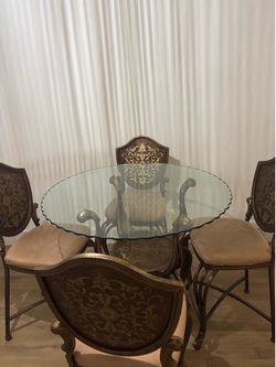 5 piece glass top dining room set