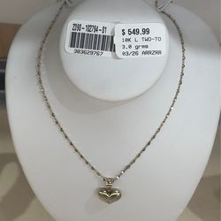10k gold necklace with heart pendant