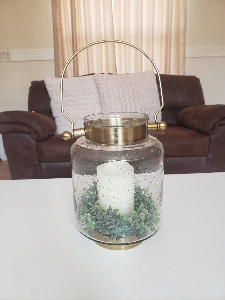 Glass And Metal Lantern.