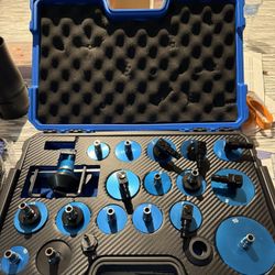 Universal Master Cylinder Bleeder Kit, 21PCS Brake Bleeder Adapter Kit, Aluminum Material, Brake Pressure Bleeding Set with Quick Connector for Most V