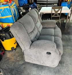 Gray Fabric Power Recliner Chair