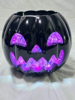 Bath & Body Works Halloween Light Up Pumpkin 3 Wick Candle Holder