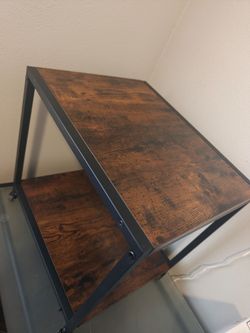 Industrial Wood and Metal Side Table
