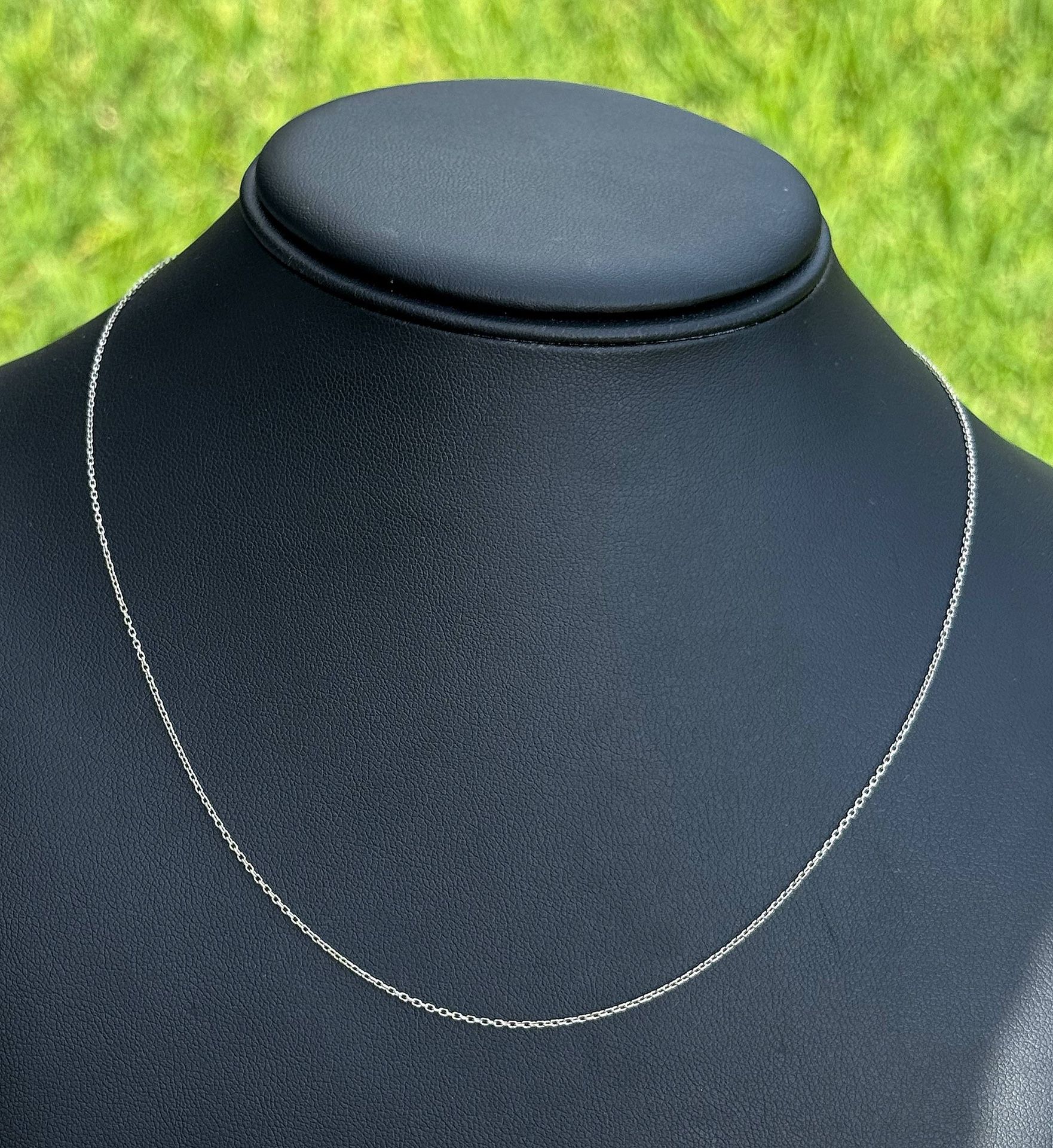 Jewelry 14k white gold PaperClip chain necklace 20.0” 1.00 mm width