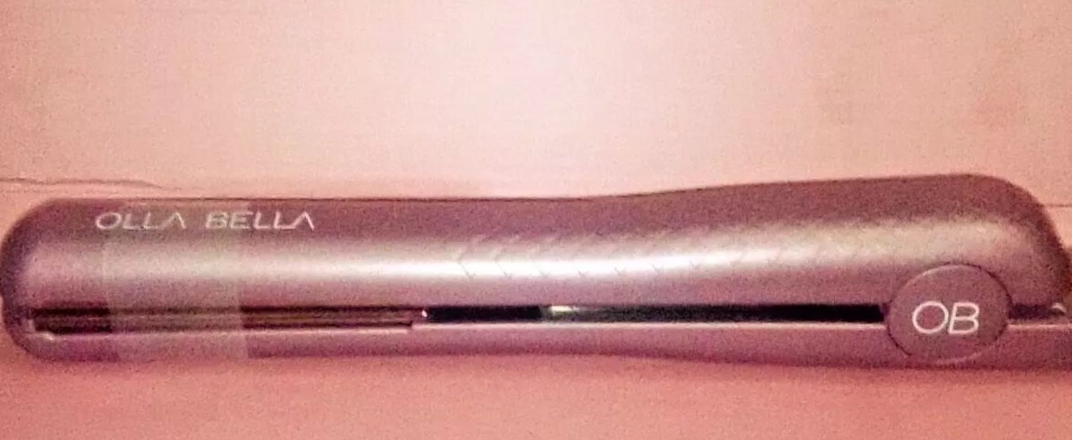 Olla Bella Pro Ceramic Plush Pink Hair Straightener W/Gold Titanium Plates