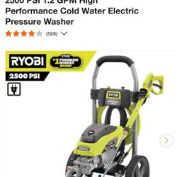 RYOBI 2500 PSI 1.2 GPM High Performance Cold Water Electric Pressure Washer