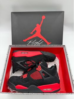 Nike Air Jordan 4 Retro Red Thunder CT8527-016 Men’s Size 9.5 Black Red