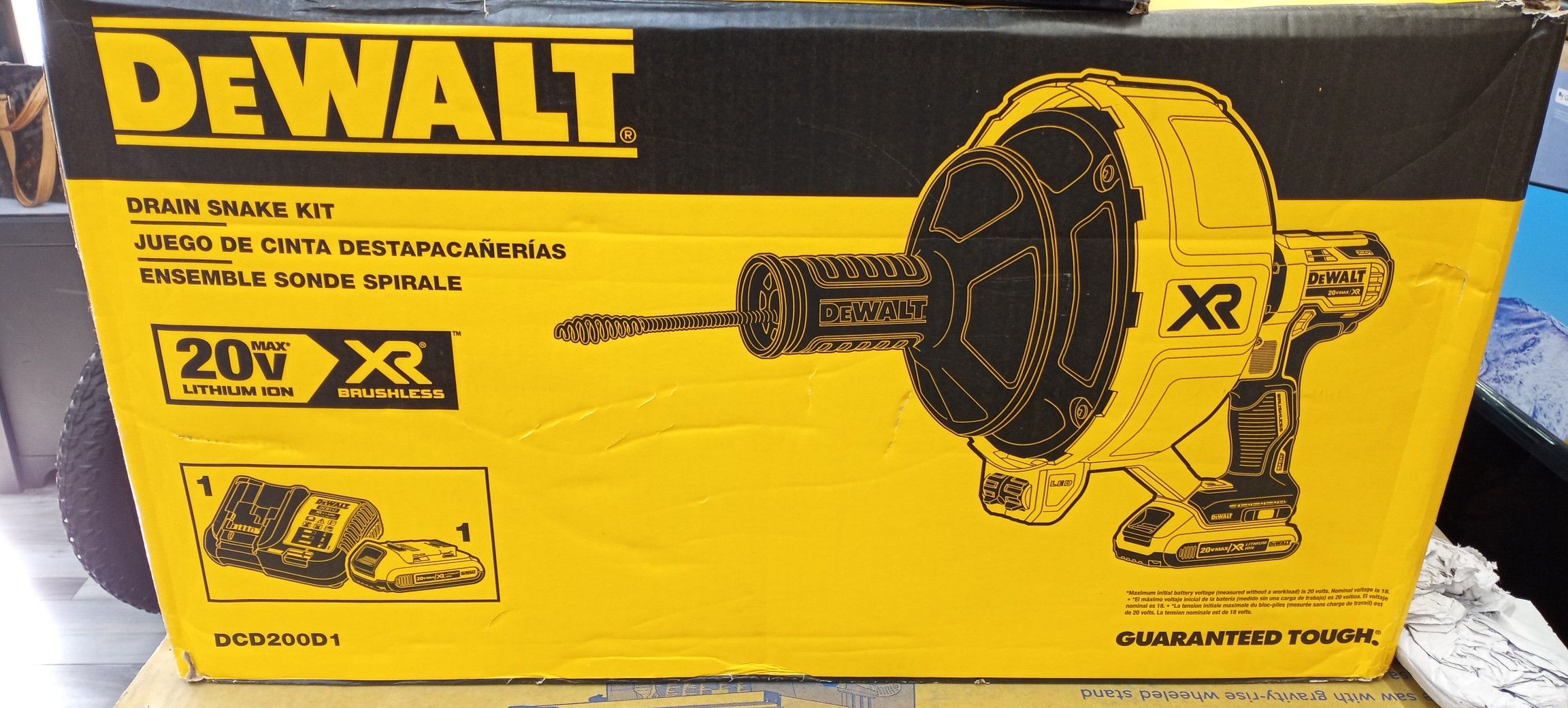 NEW DEWALT DCD200D1 ELECTRIC CORDLESS DRAIN SNAKE