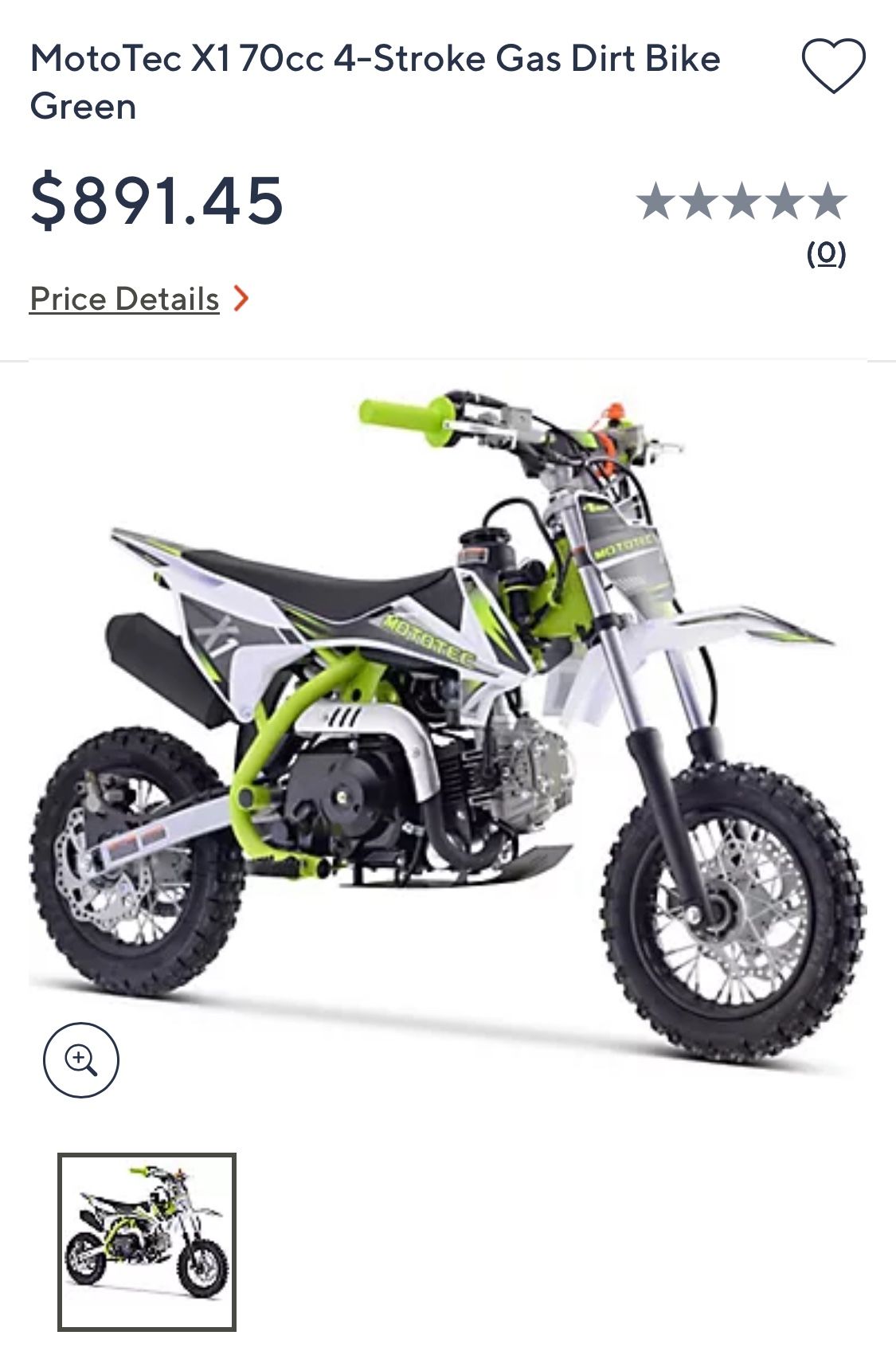 Dirt Gas Bike New In Box $600