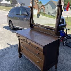 Amish Quarter Sown High Boy Dresser