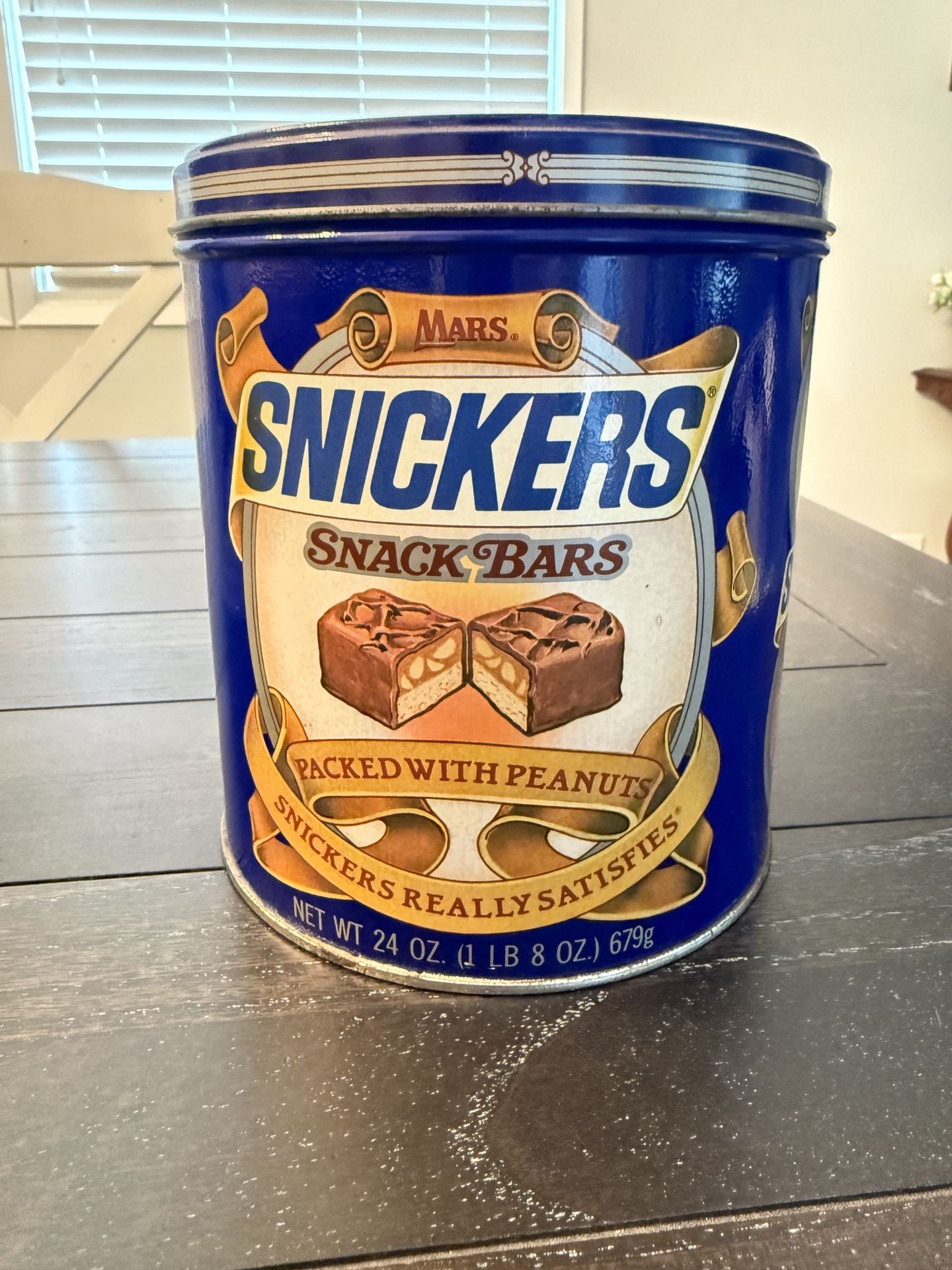 Vintage Snickers Snack Bars Tin Canister