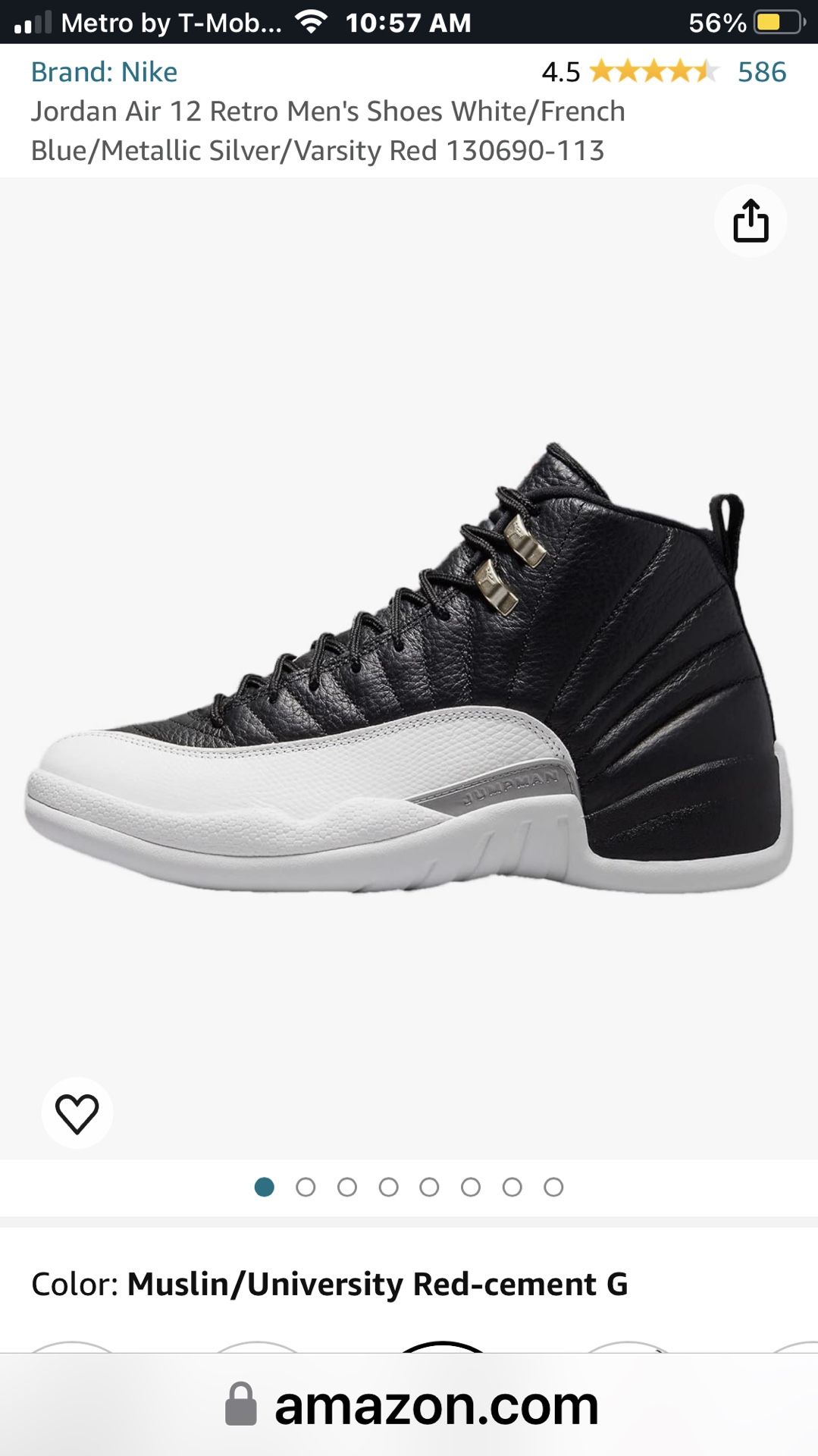 AIR JORDAN 12 RETRO SIZE 9 NEW