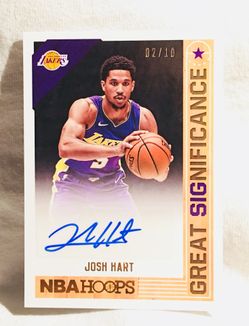 2018 Panini NBAHOOPS Great Significance Signature. Super Short Print to 10! Card 2! Josh Hart won MVP honors in Las Vegas Preseason tournament.