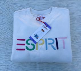Esprit Women's Logo Fleece Crewneck Sweatshirt Size XS