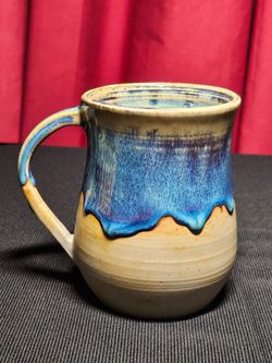 "Ocean Wave" Heavy Handmade Ceramic Mug & Flower Vase (Reasonable Offers Welcome!)