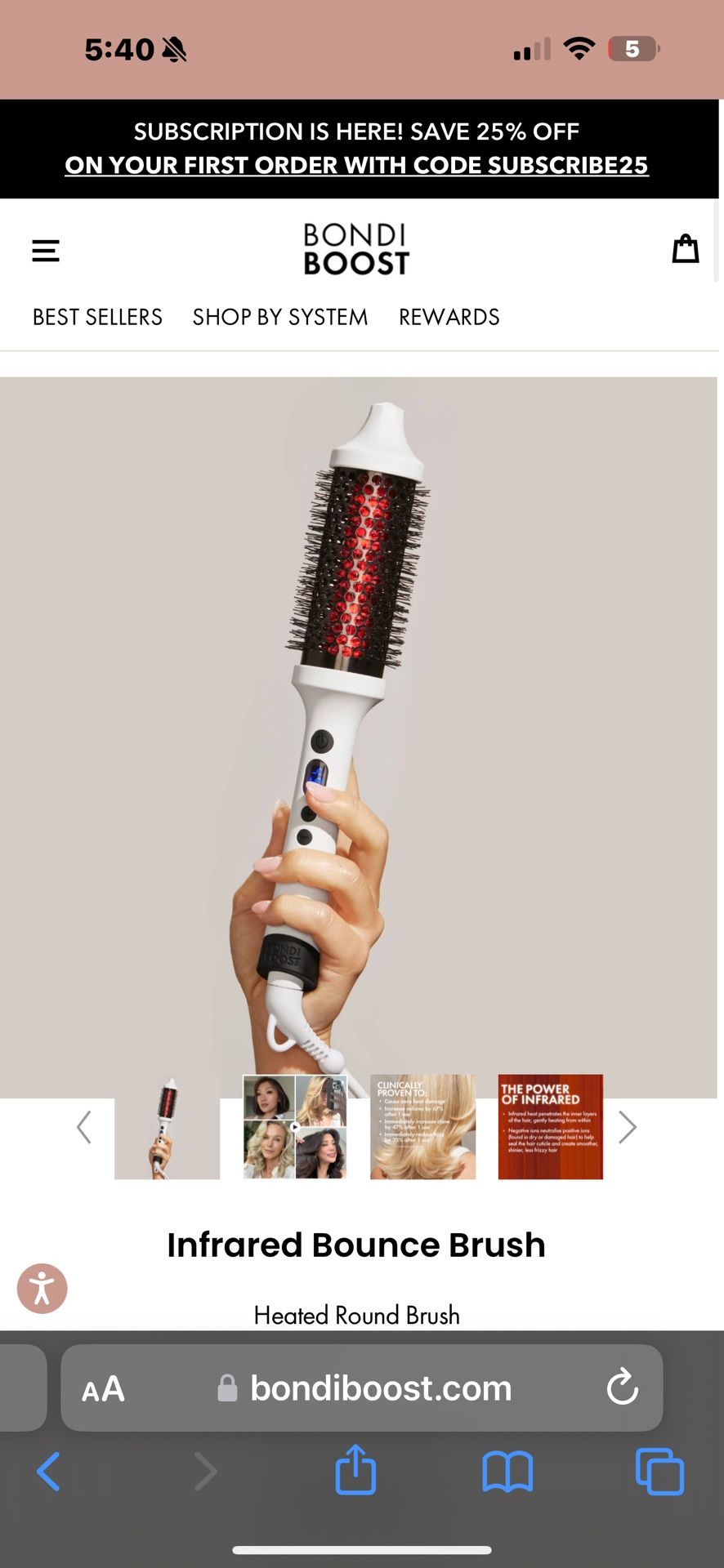 Bondi Boost Infrared Thermal Brush