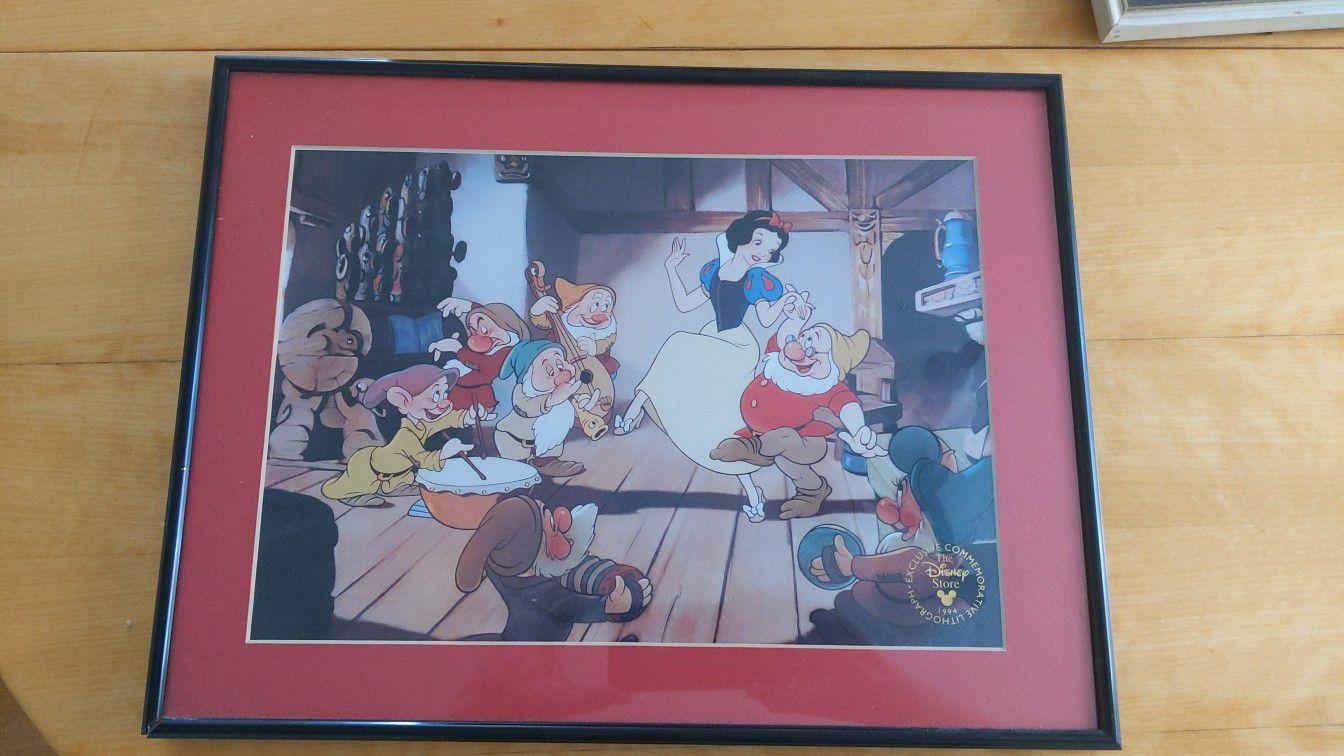 Walt Disney's Snow White and 7 Dwarfs Exclusive Vintage Commemorative Lithograph 