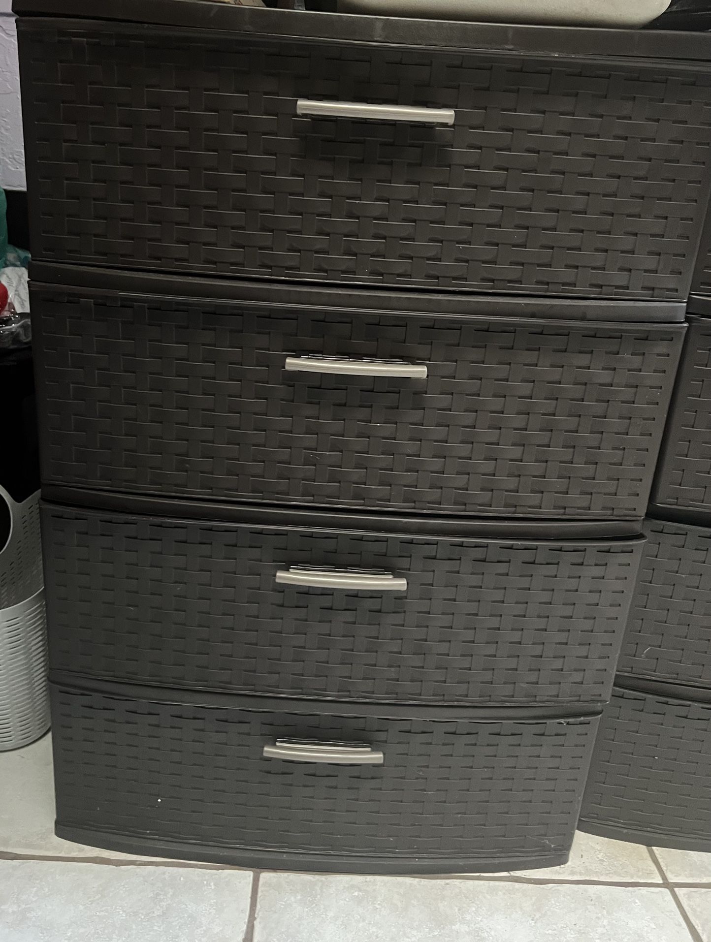 Sterilite Adult Plastic 4 Drawer Wide Weave Tower Espresso: