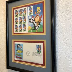  Tweety & Sylvester Stamp First Issue Framed Mint Condition