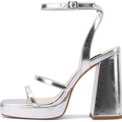 Chunky High Heeled, Square Open Toe, Two Strap, Buckle Ankle Strap, Wedding, Party, Dress