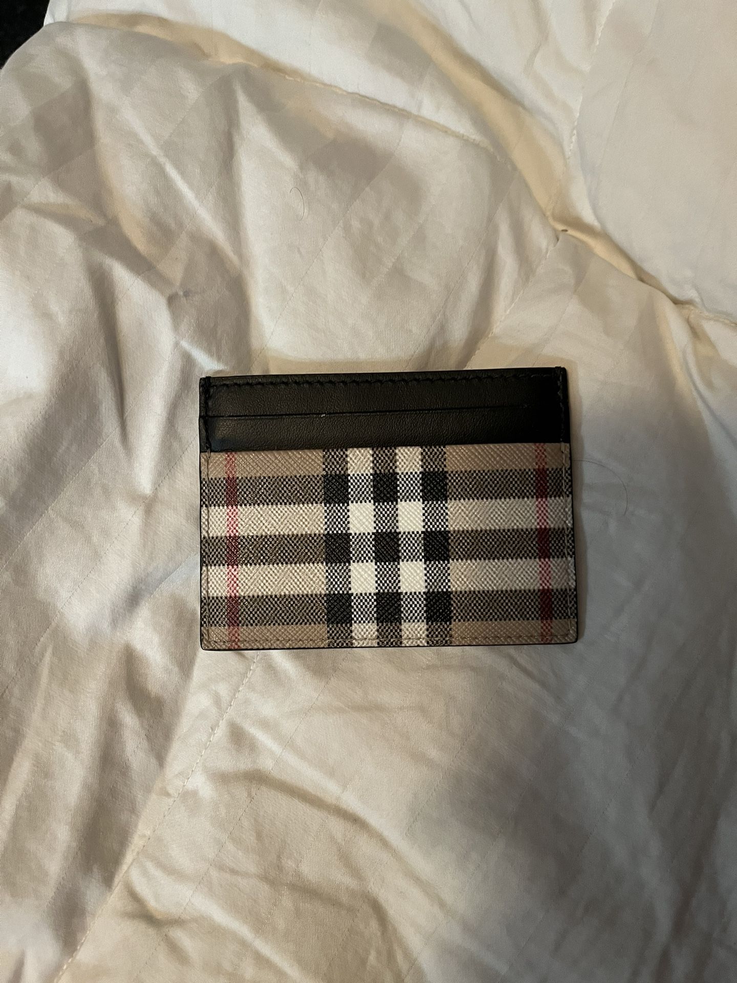 Burberry Sandon Check E-Canvas & Leather Card Case