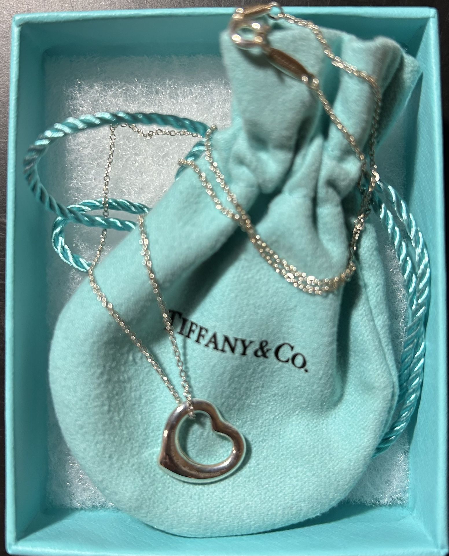 Elsa Peretti 11mm Silver Open Heart Pendant