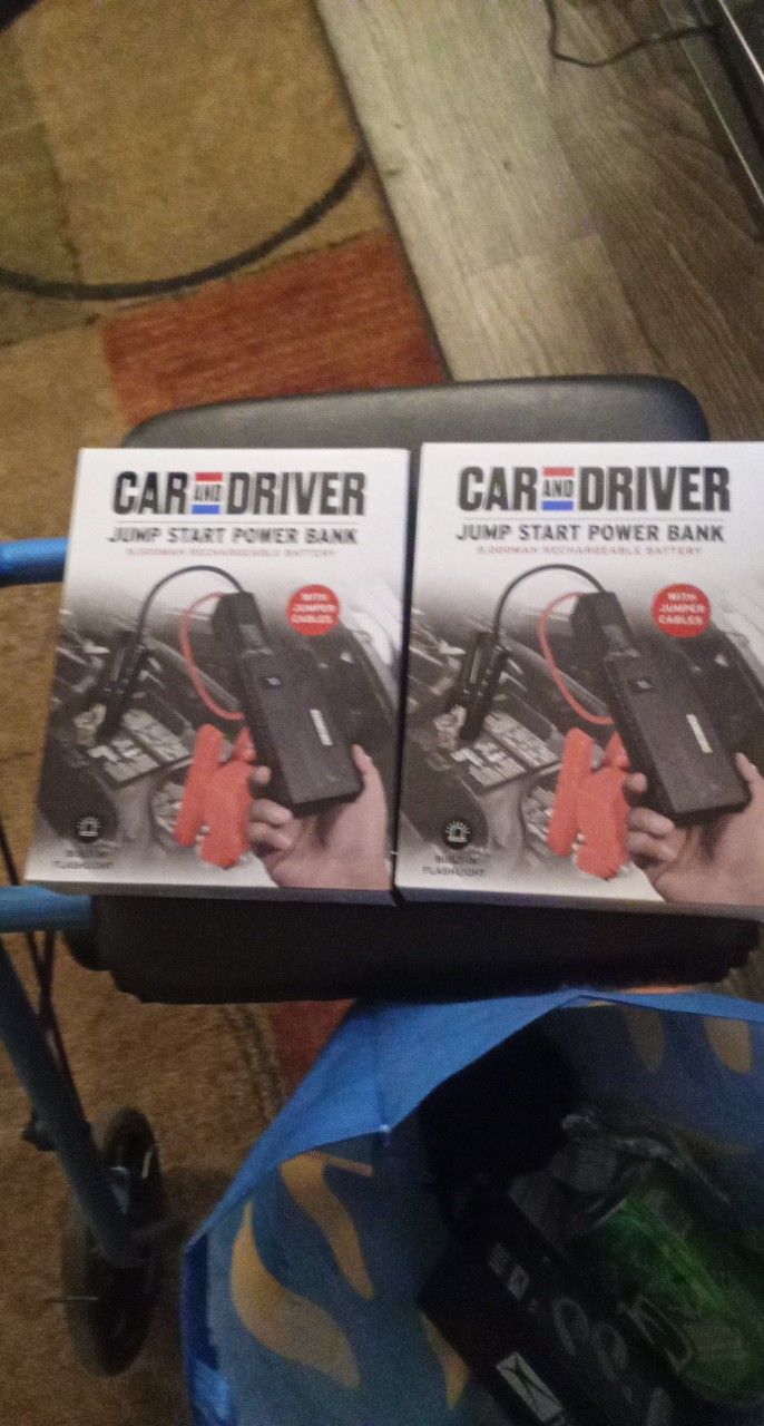 Wireless Charger And Jump Box With Jumper Cables 