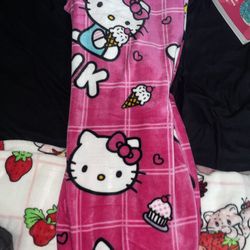 Pink Hello Kitty Throw Blanket 