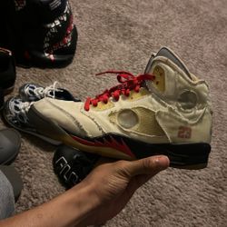 off white jordan 5s cream