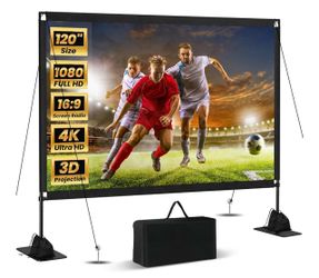 120inch Projector Screen with Stand: Portable Projector Screen