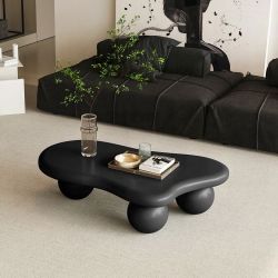 40" Black Minimalist Cloud Coffee Table w/ Round Ball Legs (No Edges) [NEW]  **Retails for $335
